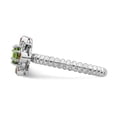 thumbnail image 3 of Solid 925 Sterling Silver Stackable Peridot Green August Gemstone , Citrine Yellow November Gemstone and Diamond Ring Eternity Band Size 5 (.02 cttw.), 3 of 6