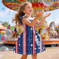 thumbnail image 5 of mgoYE Girls 4th of July Outfit American Flag Dress Toddler Red White and Blue Dresses 1-6 T(Brick Red,4-5 Years), 5 of 6