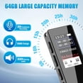 thumbnail image 4 of Voice Recorder, 64GB Digital Voice Recorder with Playback Noise Reduction 30h Audio Recording Device with Password, MP3, A-B Repeat, Dual-Microphone, Voice Activated Recorder for Meetings, Classes, 4 of 8
