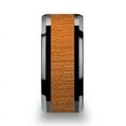 thumbnail image 2 of Iowa Black Ceramic Wedding Ring With Polished Bevels And Black Cherry Wood Inlay, 2 of 2