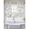 thumbnail image 6 of Blue Botanical Semi Sheer Curtains 45 Inch Length 2 Panels Set, Farmhouse Spring Summer Plant Sheer Kitchen Curtain Privacy Voile Window Curtain for Living Room Bedroom Rod Pocket Drapes, 6 of 7