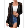 thumbnail image 3 of Women's Summer Crochet Cardigan Sweater Long Sleeve Open Front Boho Cover Up, 3 of 10