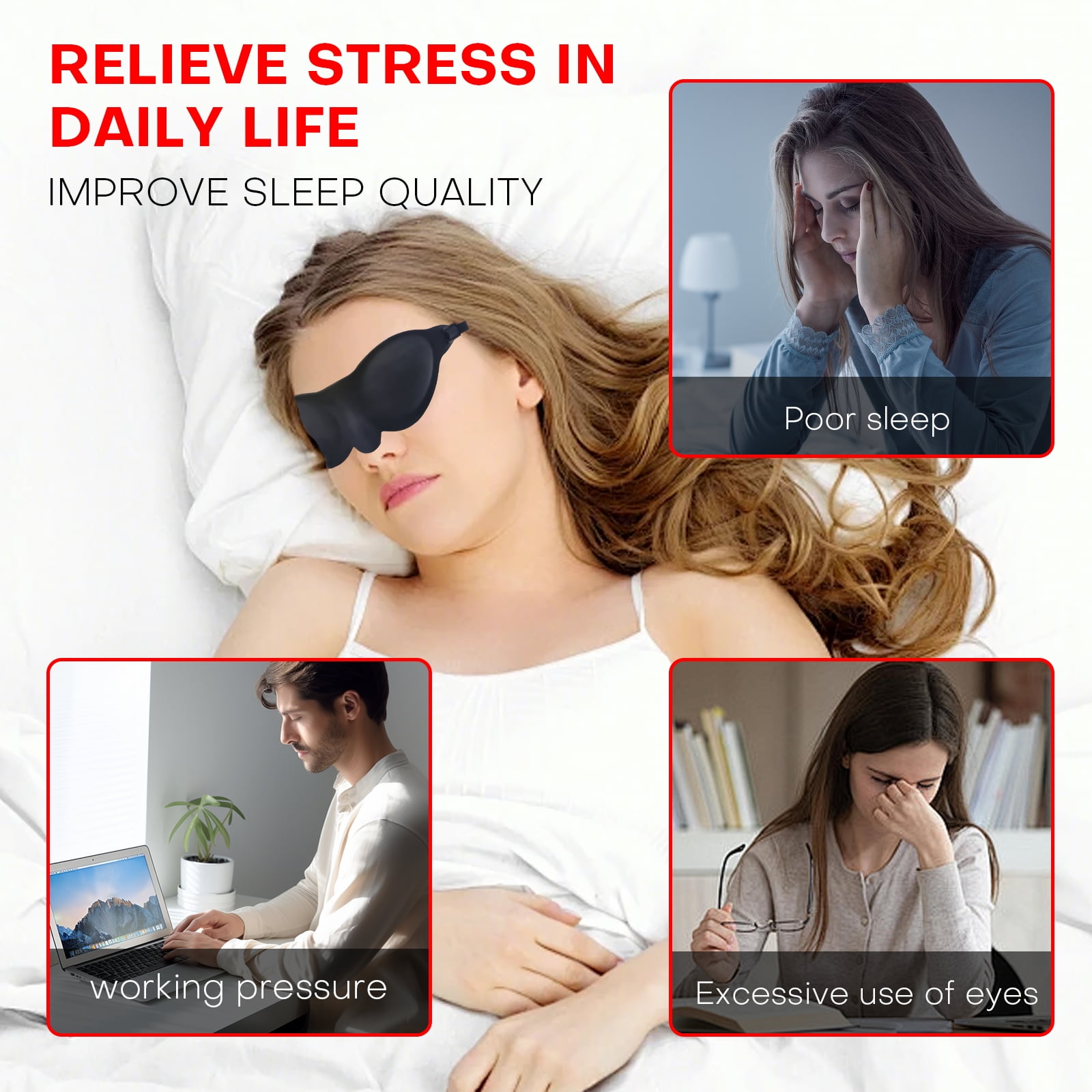 Moisture Chamber Glasses for Dry Eyes – Soft Silicone Sleep Goggles, Reusable & Lightweight Sleep Mask, Custom Fit for Comfort (Black)