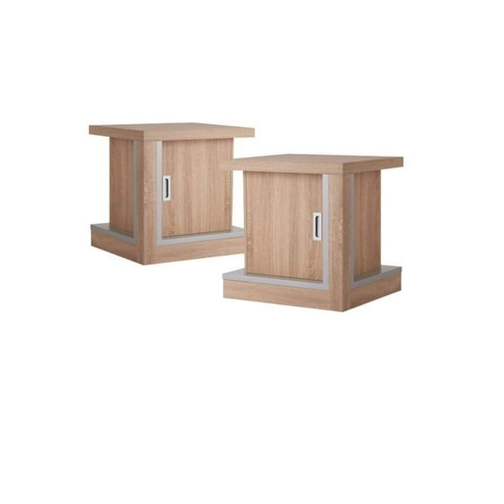End Table In Weathered Wood Set Of 2