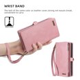 thumbnail image 6 of Allytech Detachable Magnetic Wallet Case for Google Pixel 7 Pro with Wrist Strap, Large Capacity Luxury PU Leather Card Slots Zipper Cash Pocket Shockproof Protective Wallet Case - Pink, 6 of 9