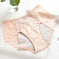 thumbnail image 2 of Gibobby Bikini elástico con algodón Bragas encaje para mujer, a fugas menstruales, cintura media, algodón, , higiene, pantalones, calzoncillos（B， XL), 2 of 5