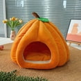 thumbnail image 3 of Pumpkin Cat Bed, Cute Pumpkin Shape Cat Cave, Puppy House for Cats Small Dogs, 3 of 7