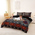 thumbnail image 3 of jejeloiu Bold Tribal Bedding,Southwest Print Duvet Cover Full For Boys,Red Gray,Black Reversible,3-Piece,1 Duvet Cover and 2 Pillowcases, 3 of 6