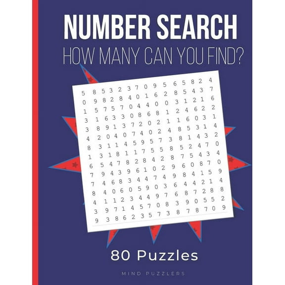 Number Search: Search and Find Number Puzzles for Adults, (Paperback)