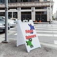 thumbnail image 5 of A-frame Sidewalk Fidget Spinners 24" x 36" Double Sided A-Frame Sidewalk Sign, Includes 2 Installed Vinyl Decals | Foldable Portable White Signicade Sandwich Board Signs, 5 of 5