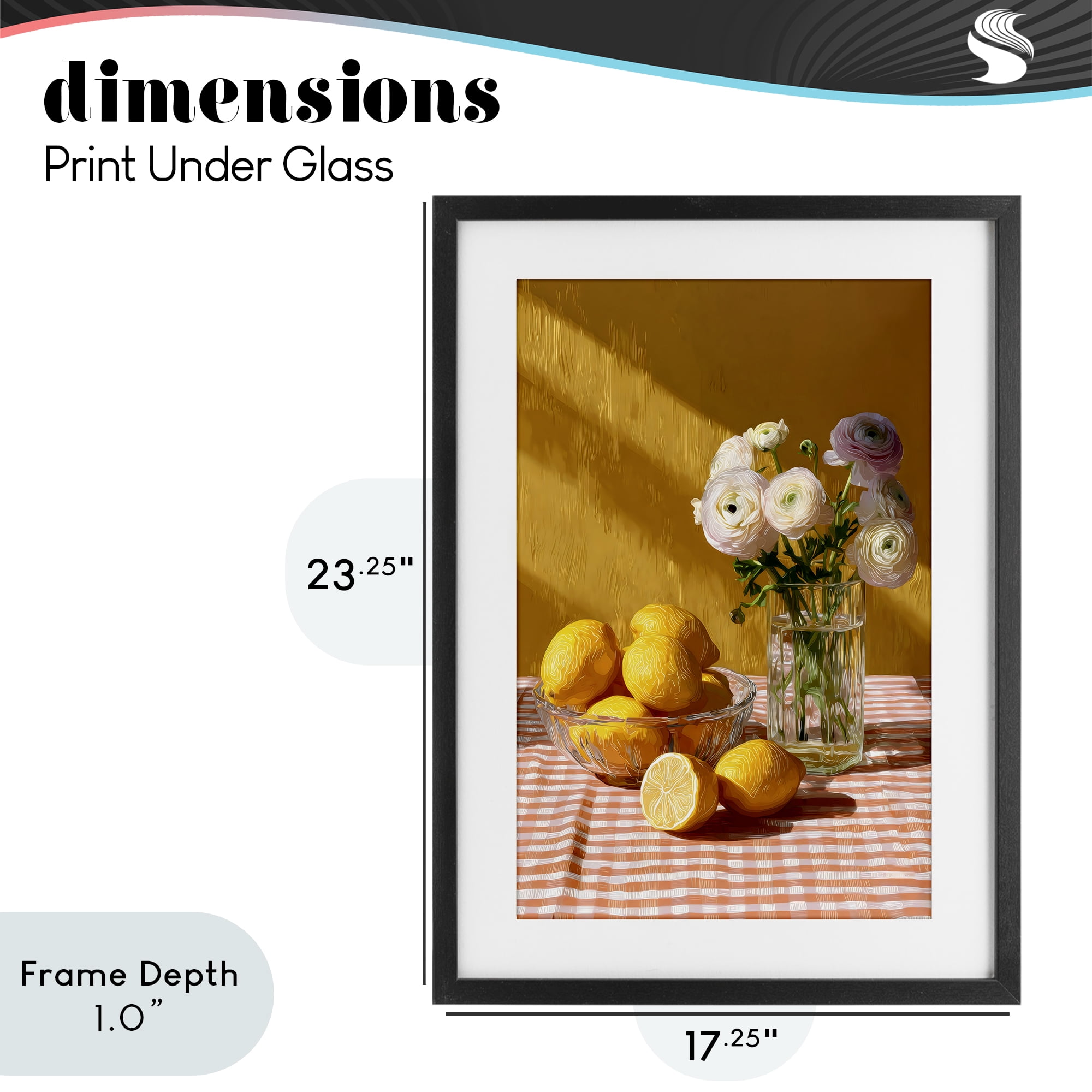 Stupell Industries Lemony Breakfast Arrangement Black Framed Print Under Glass, design by Petal Prints Design