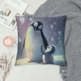 thumbnail image 2 of Orinice Penguin Baby Snow Graphic Decorative Cushion Cover for Home Couch Living Room Bed Sofa Short Plush Winter Square 1PC 20x20in, 2 of 5