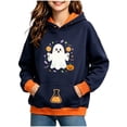 thumbnail image 2 of ZOYOEN Girls Halloween Graphic Hoodie- Cute Long Sleeve Pullover Funny Kids Sweatshirt 4-12, 2 of 6