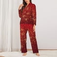 thumbnail image 2 of Yiaed Merry Christmas Print Pajamas Women's Long Sleeve Sleepwear Soft Button Down Loungewear Pjs Lounge Set Nightwear Womens Pajama Pants-, 2 of 7