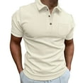 thumbnail image 3 of GZWYHT Mens Polo Shirts,Mens Shirts Mens Waffles Knit Shirts Short Sleeve Slim Fit Golf Casual Tee Shirts Big And Tall Shirts,Workout Shirts Khaki XXL, 3 of 8