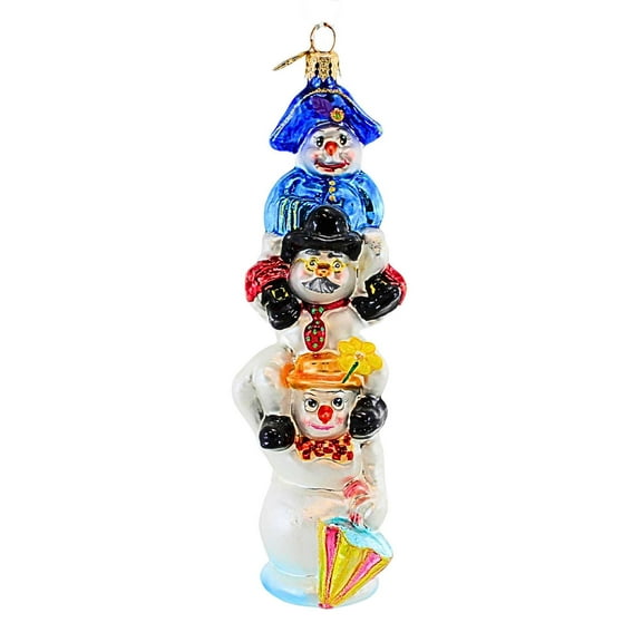 Christopher Radko Company 7.00In Frosty Frolics, Glass, Ornament Snowman Totem Pole 101890