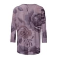 thumbnail image 2 of Cilsoka Womens Boho Tops 3/4 Sleeve Button V Neck T-Shirts Casual Vintage Floral Blouse Loose Summer Fashion Boho Shirts, 2026 Fashion Tops, 2 of 4