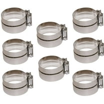 8 Pack 5" Stepped Stainless Steel Exhaust Clamp Butt Joint Band Clamp Sleeve Coupler for Pipes Replace EC50PLS-R, Donaldson J009624 KYX005833, Freightliner ABP N35 50PLS