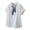 White, variant on Women's Plus Size Korean Style Tie at Collar Patchwork Short Sleeve Top, Solid Color Loose Fit Blouse for Curvy Women Summer Daily Wear, Versatile and Slimming White L