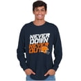 thumbnail image 3 of Football Helmet Never Down Never Out Men's Long Sleeve Tee T Shirt Brisco Brands S, 3 of 6