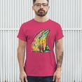 thumbnail image 3 of Tee Hunt You Only Live Once T-Shirt Cute Neon Dolphin Dean Russo Art Men's Tee, Hot Pink, 4X-Large, 3 of 5
