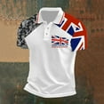 thumbnail image 2 of XIAOCHA Mens Armed Forces Day Graphic Polo Shirt Raglan Short Sleeve Collared Top Lightweight Patriotic Casual Tee, 2 of 3
