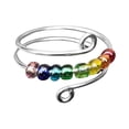 thumbnail image 2 of Minnieouse Anillo de cuentas de arcoíris, descompresión abierta, boda, vacaciones, fecha, viaje, playa, fecha, joyería delicada para damas Ropa, zapatos y accesorios Miscelánea Plata Minnieouse AP016142-01, 2 of 6