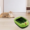 thumbnail image 5 of Tvtnvo Pet Litter Box Extra Large Semi Enclosed Splash Proof Easy Clean Design with Privacy High Sides Non Slip Base Relaxedable Turn and Digging Space for Indoor Home Green 16.5x11.x6.3in, 5 of 5