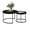 Black, variant on Nesting Coffee Table Set of 2, 27'' Round Coffee Table,Wood Marble Pattern Top with Metal Frame,End Table Side Tables for Living Room,Bedroom,Balcony,Yard
