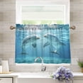 thumbnail image 6 of Ryvnso Dolphins Swim Half Curtains Sets Tier 2 Panels Short Curtain Rod Pocket 27"W x 36"L, 6 of 7