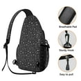 thumbnail image 3 of Sling Backpack,Black White Halloween Symbol Pattern Sling Bag with Water Bottle Holder,Waterproof Sling Bag for Men/Women with Headphone Jack for Hiking,Travel, 3 of 6