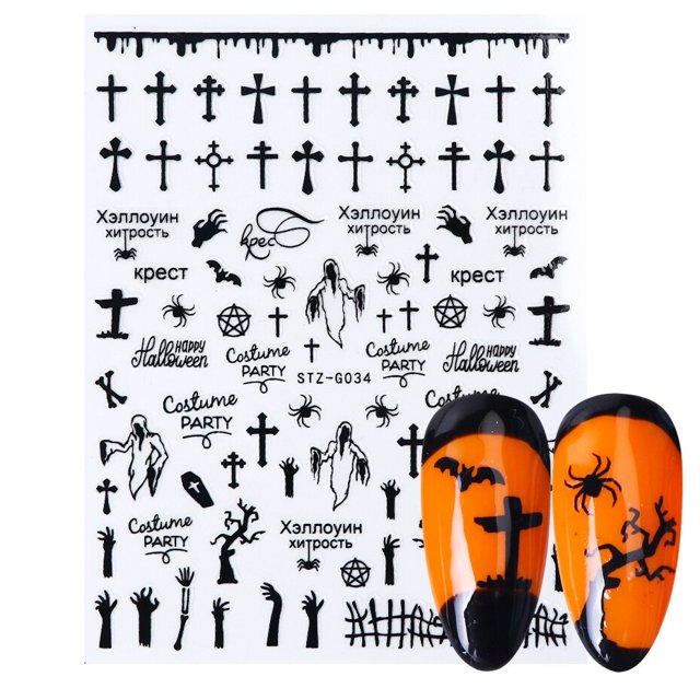 Diseño de uñas de Halloween 3D Anime Joker Spider Snake Sliders Pegatinas de uñas