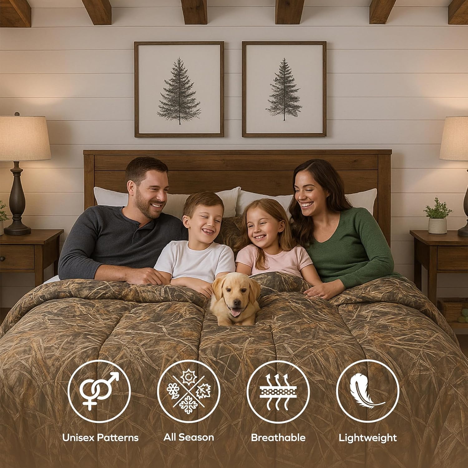 VISI-ONE Realtree Excape Queen 3 Piece Comforter Set – Lightweight Microfiber Bedding with Unisex Rustic Charm, Farmhouse Appeal for Lodges, RVs, Cabins, Nature Lovers, Hunters & Modern Home Décor