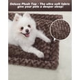 thumbnail image 2 of Alfombra de cama para perros Exsnugy, lavable, reversible, 75 x 45 cm, color marrón, 2 of 8
