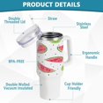 thumbnail image 4 of SKYSONIC 40oz Watermelon Slices Tumbler With Lid And Straw Travel Coffee Mug Stainless Steel Insulated Thermal Tumblers Cup, 4 of 7
