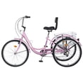 thumbnail image 5 of Lilypelle Tricycle for Adult Seniors,26" Wheels,7 Speed Unisex Cruiser Bike,Pink, 5 of 7