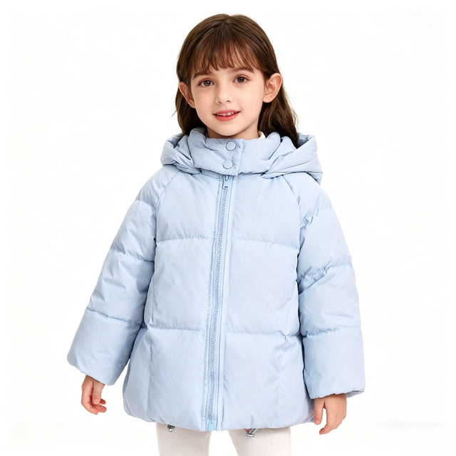 Parkas de manga larga, ropa de abrigo de invierno para niños y niñas, chaqueta de plumón gruesa con capucha para niños, chaqueta corta para niñas, tops de algodón para niños