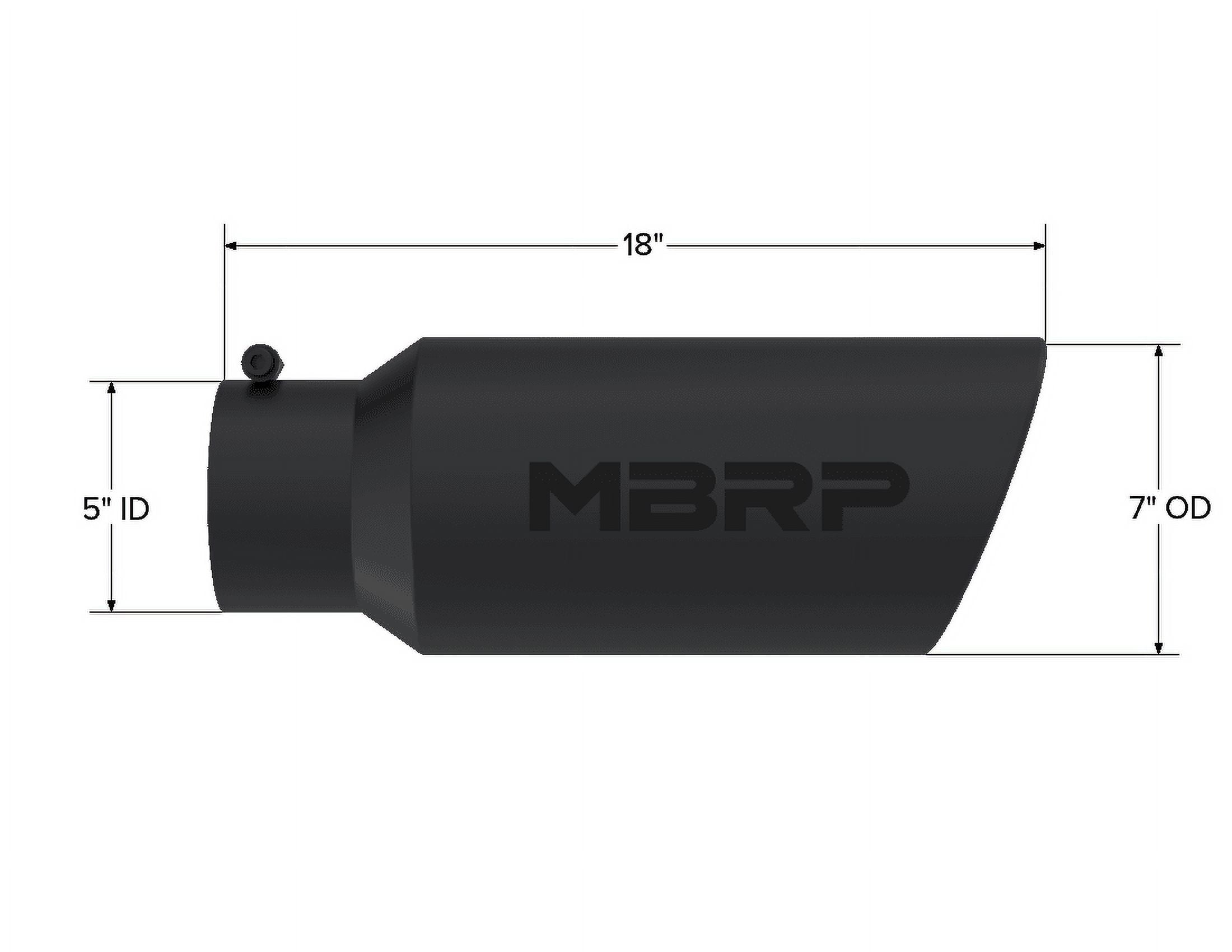 MBRP Universal Tip, 7in O.D, 5 Inches Inlet, 18 Inches, Black, Vehicle Mufflers