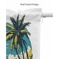 thumbnail image 5 of Coconut Tree Linen Curtain Valance for Bedroom/Bathroom/Kitchen/Office/Living/Dining Room Window,Nautical Beach Sailboat Seaview Graffiti Rod Pocket Topper Decorative Cafe Drapes Panel 42"x18", 5 of 6