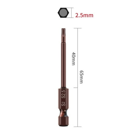 

BCLONG 65Mm H1.5-H6 Alloy Steel Magnetic Hex Head Screwdriver Bits Screw Driver Tools