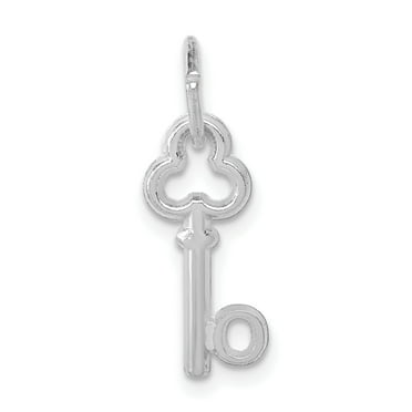 14k White Gold O Key Charm