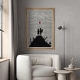 thumbnail image 2 of Wall26 Framed Canvas Print Wall Art Heart Banksy Kids 80s Newspaper Graffiti & Street Art Urban Architecture Cityscape Grunge Peace & Love Art Decorative for Bedroom/Office - 24"x36" Natural, 2 of 5