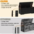 thumbnail image 4 of 39.4" Storage Chest, Wooden Storage Bench, Lift Top Toy Chest with 2 Safety Hinges, Large Toy Box, Entryway Bench for Living Room, Bedroom, Black, 4 of 18