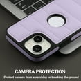 thumbnail image 6 of Allytech Business Case for iPhone 15, Premium Vegan PU Leather Luxury Elegant Slim Fit Shell, Logo Hollow View Shockproof Non-Slip Protective Cover for iPhone 15 - Lightpurple, 6 of 6