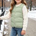 thumbnail image 7 of YUANxueke Kids Lightweight Crewneck Puffer Vest Sleeveless Padded Gilet Fall Winter Warm Quilted Vest,Mint Green,7-8 Years, 7 of 7