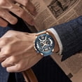 thumbnail image 3 of Mens Luxury Watches Business Chronograph Dress Waterproof Leather Strap Analog Quartz Wrist Watch, 3 of 6