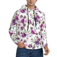 thumbnail image 2 of Honeii Rose Flowers Pattern Mens Hoodies Men's Loose Sleeve Sweatshirt,Pullover Hooded Sweatshirt for Men,Essentials Hoodie-Medium, 2 of 7