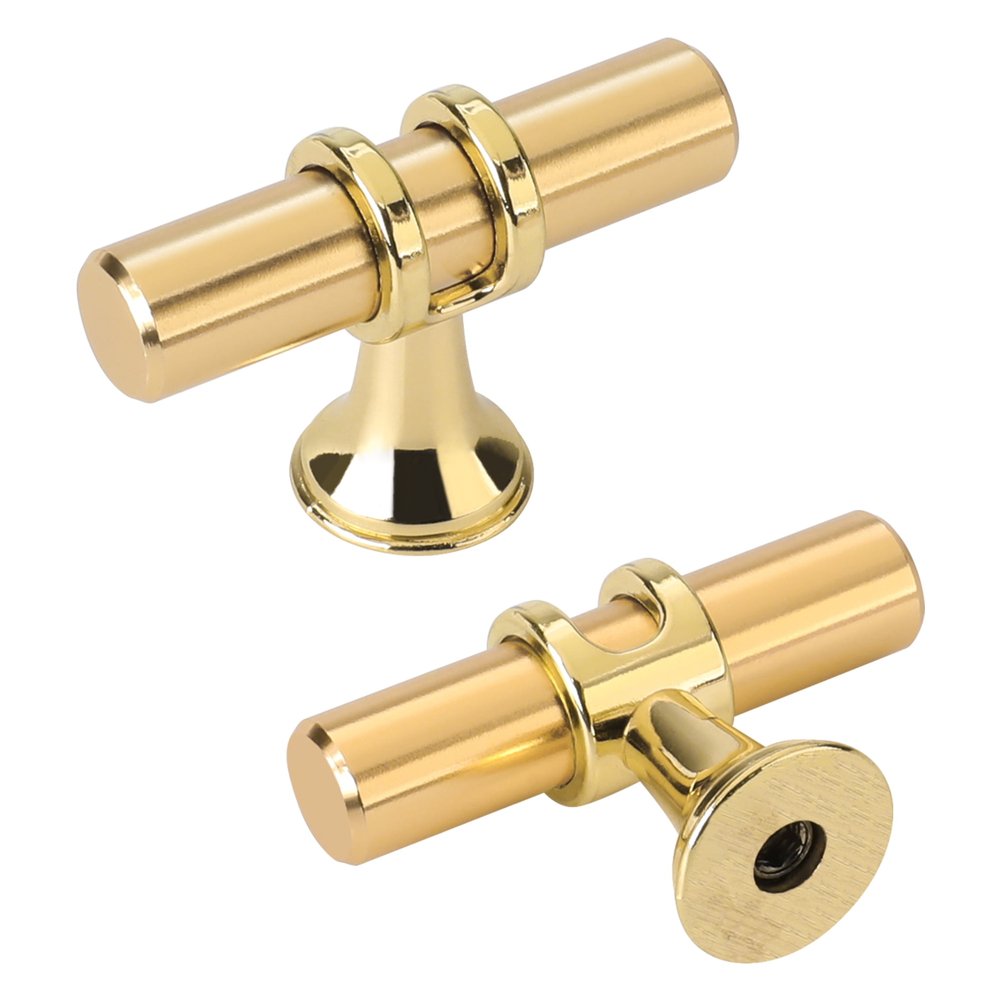 Homdiy 15Pack Brushed Brass Knobs Gold Dresser Knobs Single