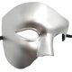 thumbnail image 2 of Máscara de media cara tuerta TANGJMXG El Fantasma de la ópera Plata, 2 of 3