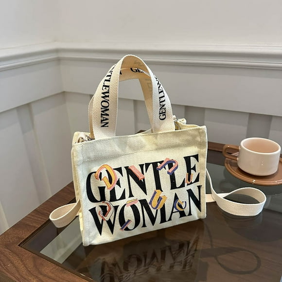 Boovnll Sling Bag for Men Women, Large Capacity Portable New Shoulder Canvas Bag Large Capacity Letter Fashionable Student Classroom Art Handbag Fashion Crossbody Bag, Crossbody Bag, Sling Bag